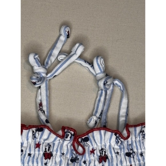 Disney Baby Girls Bow Strap Smocked Minnie Mouse Sleeveless Dress White 6-9 Mths - Picture 9 of 9